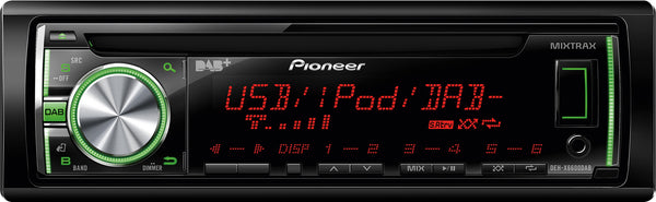 DEH-X6600DAB   -   Stereo, CD, USB, iPhone, Multi-Colour Display, MIXTRAX, DAB+, 2 Pre-outs