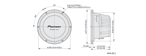 TS-W260D4   -   25 cm Dual Voice Coil Subwoofer 1200W