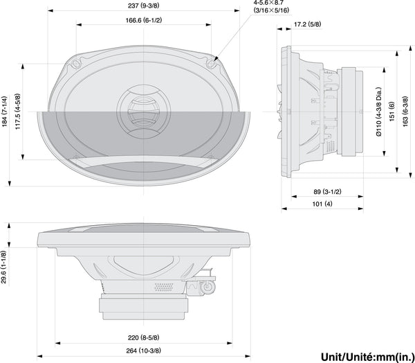 TS-E6902i  -   6” x 9”, 2-way Speakers, 360W